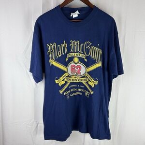 Vintage Mark McGwire Men's Large Lee Shirt 1998 Single Season Home Run Record 62